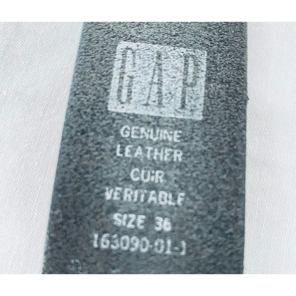 Gap Vintage Leather Belt Distressed Black Metal Loop Size 36 - Picture 10 of 11